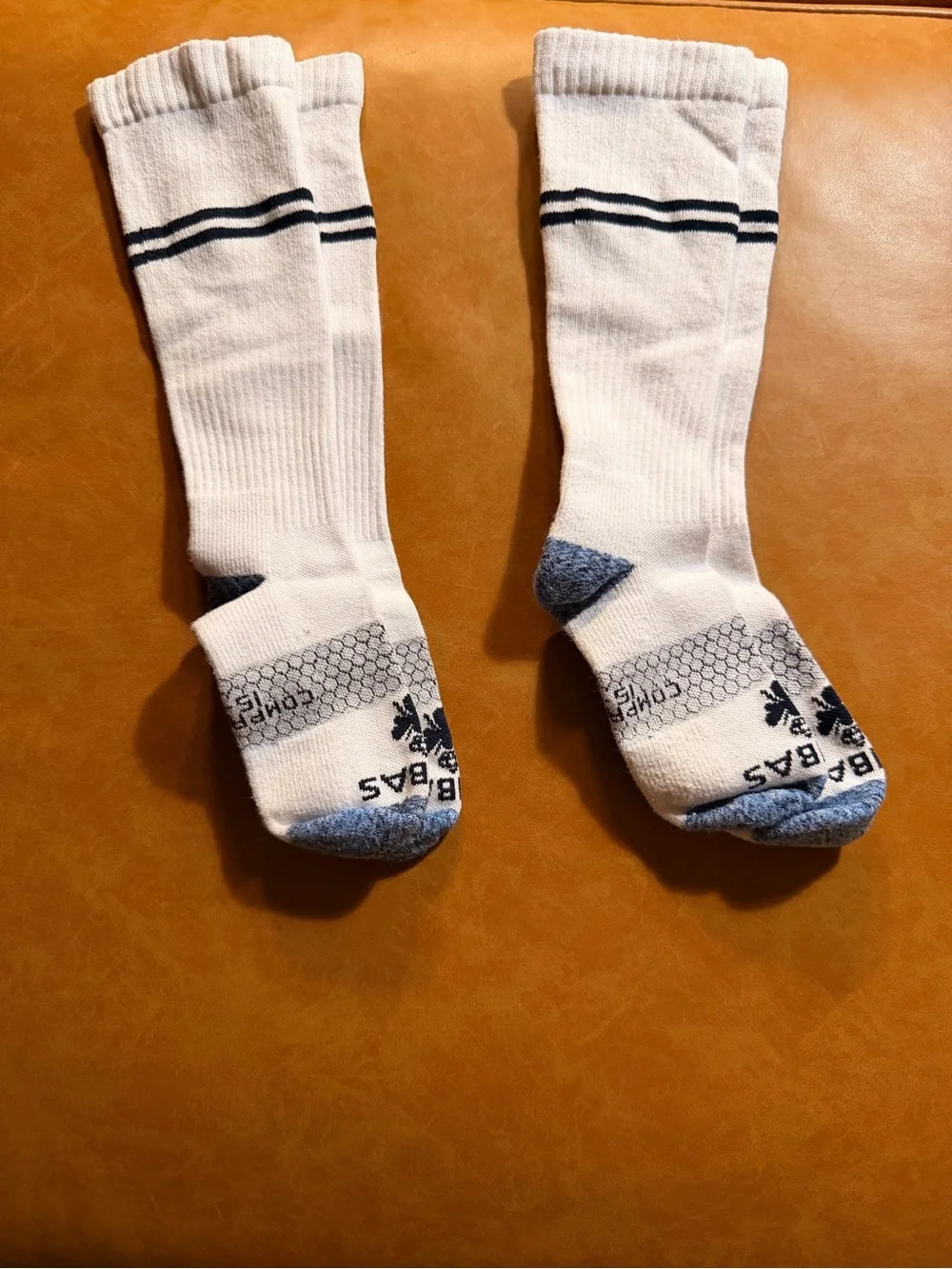 Bombas White Compression Socks - 2 Pair
